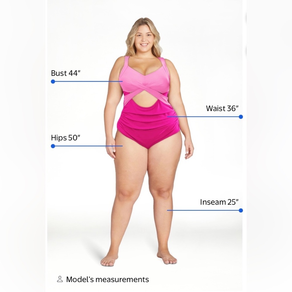 🌺 a.Jesdani One‑Piece Swimsuit – XXL – Tummy Control Cutout – NWT 🌺 - Picture 2 of 6